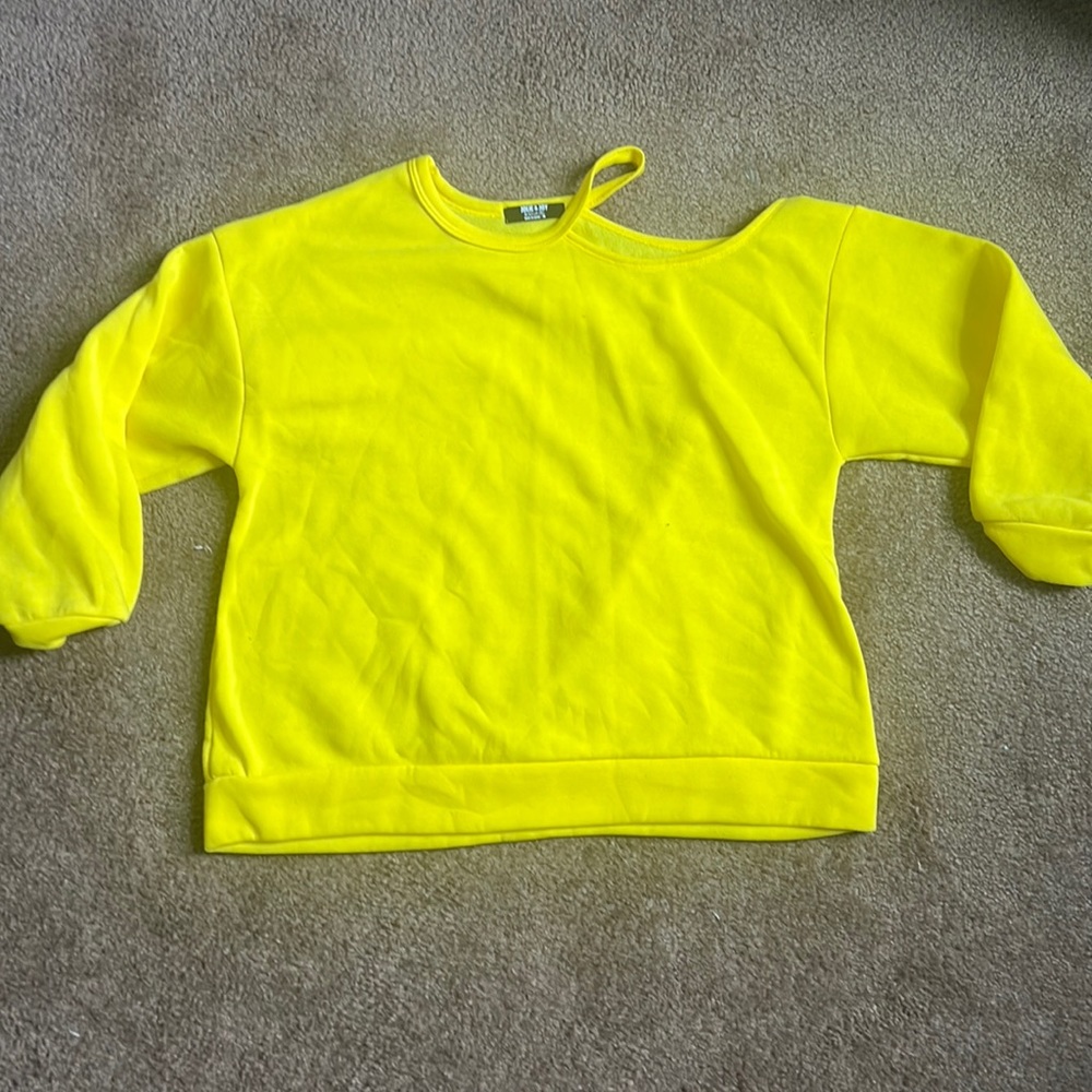 Yellow off the shoulder sweater